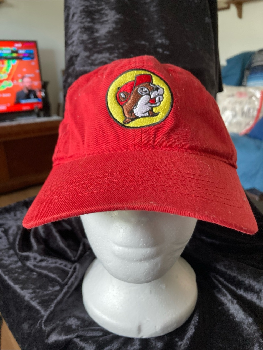Buc-ee's Red Bucket Hat Cap with Embroidered Beaver Logo
